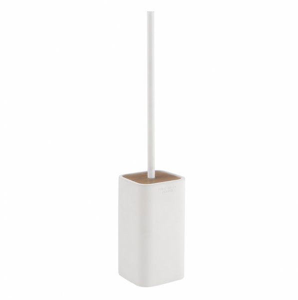 Origins Living Ninfea Toilet Brush & Holder - White/Bamboo