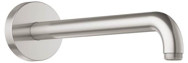 Keuco 300mm Wall-Mounted Shower Arm with Round Rosette - Brushed Nickel