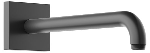 Keuco 300mm Wall-Mounted Shower Arm with Square Rosette Extension - Brushed Black / Chrome