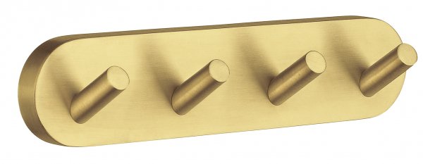 Smedbo Home Brushed Brass Quadruple Towel Hook