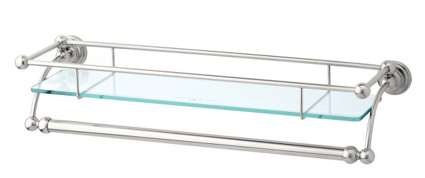 Perrin & Rowe Traditional Glass Shelf with Towel Rail (6975)