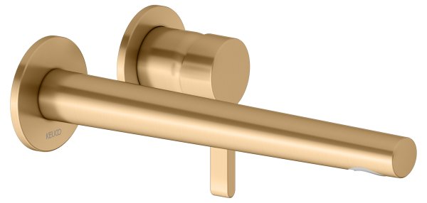 Keuco Edition 400 Single Lever Mixer Wall Mounted Extension 243mm - Brushed Brass
