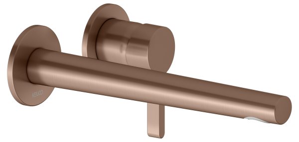 Keuco Edition 400 Single Lever Mixer Wall Mounted Extension 243mm - Brushed Red Gold