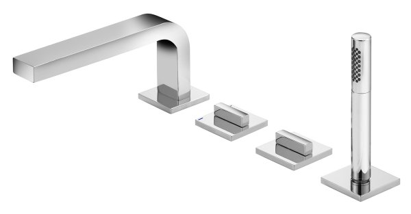 Keuco Edition 11 Bath Mixer 4-Hole Bath Set Deck-Mounted Extension 180mm - Chrome