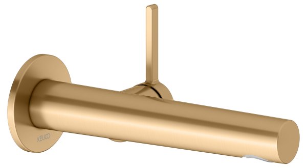 Keuco Edition 400 Single Lever Mixer Wall Mounted Extension 197mm - Brushed Brass
