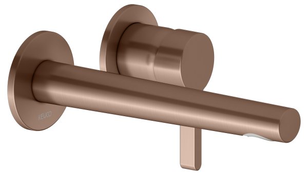 Keuco Edition 400 Single Lever Mixer Wall Mounted Extension 197mm - Brushed Red Gold
