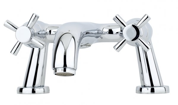 Perrin & Rowe Deck Mounted Bath Filler with Crosshead Handles