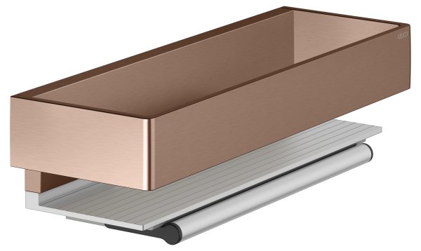 Keuco Edition 11 Shower Basket with Glass Wiper - Brushed Red Gold