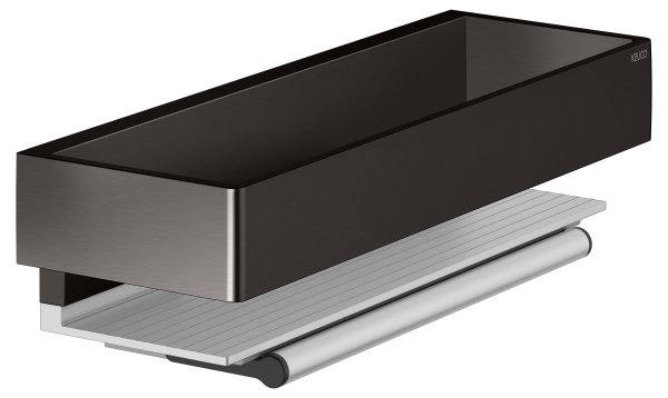 Keuco Edition 11 Shower Basket with Glass Wiper - Brushed Titanblack