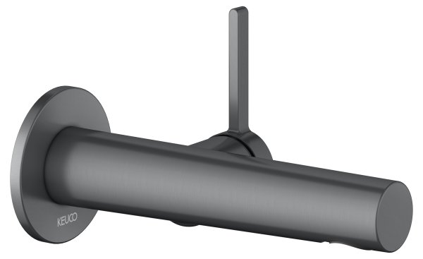 Keuco Edition 400 Single Lever Mixer Wall Mounted Extension 165mm - Brushed Black / Chrome