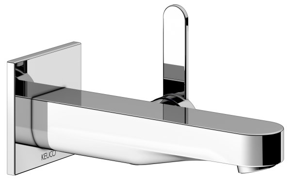 Keuco IXMO Wall-Mounted Basin Mixer with 165mm Extension (Flat Square) - Chrome