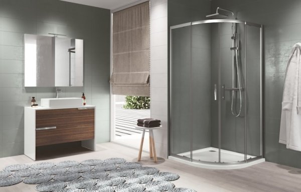 Novellini Zephyros R Offset Quadrant Shower Enclosure with Double Doors