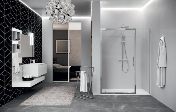 Novellini Kuadra 2.0 G+F Hinged Shower Door