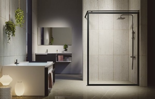 Novellini Kuadra H Printed Glass 900mm Wetroom Shower Panel