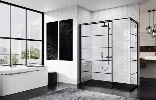 Novellini Kuadra H Squares/Stripes 900mm Wetroom Shower Panel