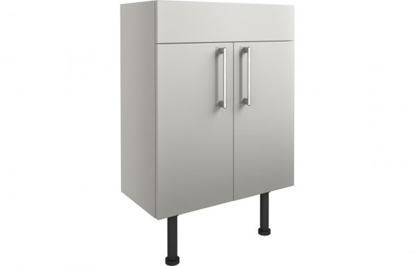 Purity Collection Aurora 600mm Basin Unit - Light Grey Gloss