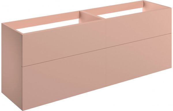 Purity Collection Statura 1180mm Wall Hung 4 Drawer Basin Unit (No Top) - Matt Antique Rose