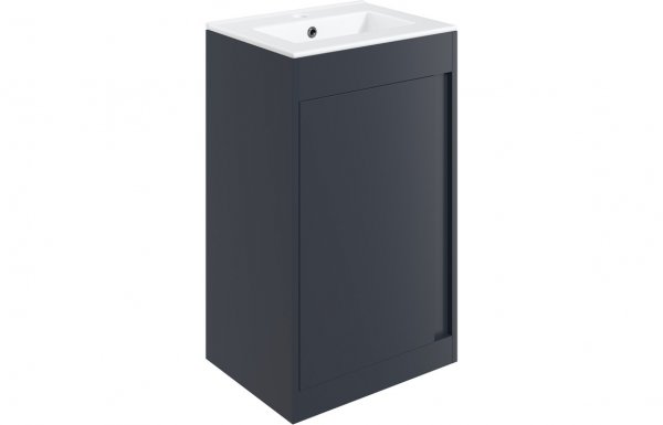 Purity Collection Elementi 510mm Floor Standing Unit Inc. Basin - Matt Indigo Blue