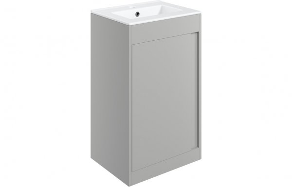 Purity Collection Elementi 510mm Floor Standing Unit Inc. Basin - Matt Light Grey