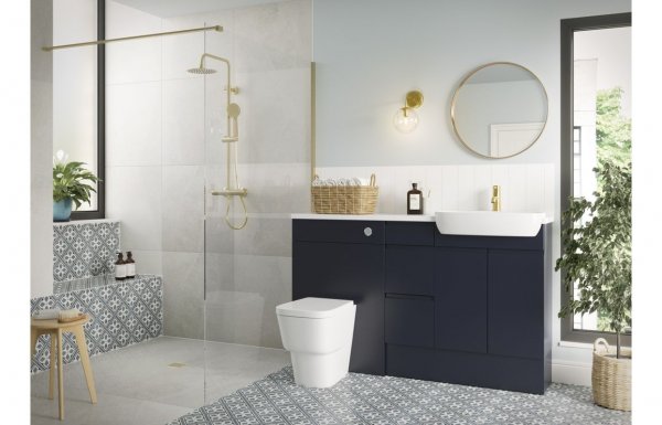 Purity Collection Valento 2400mm Plinth - Matt Indigo Blue