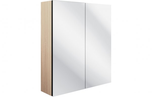 Purity Collection Textura 600mm 2 Door Mirrored Wall Unit - Matt Graphite Grey