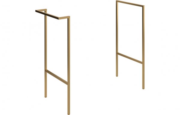 Purity Collection Statura Optional Frame with Integrated Towel Rail - Brushed Brass