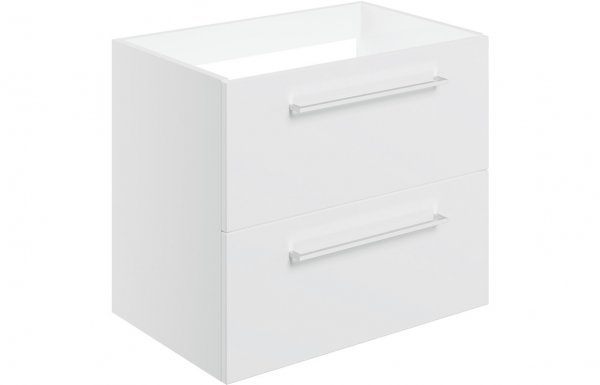 Purity Collection Volti 590mm Wall Hung 2 Drawer Basin Unit (No Top) - White Gloss