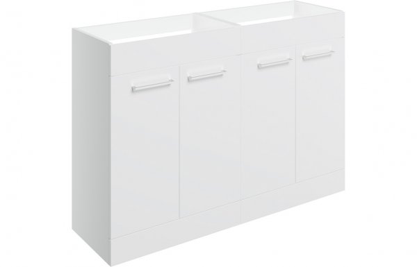 Purity Collection Volti 1180mm Floor Standing 2 Door Basin Unit Run (No Top) - White Gloss