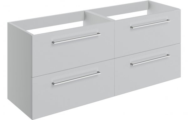 Purity Collection Volti 1180mm Wall Hung 2 Drawer Basin Unit Run (No Top) - Grey Gloss