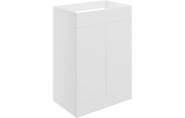 Purity Collection Statura 590mm Floor Standing 2 Door Basin Unit (No Top) - Matt White