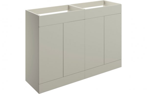 Purity Collection Statura 1180mm Floor Standing 4 Door Basin Unit (No Top) - Matt Latte