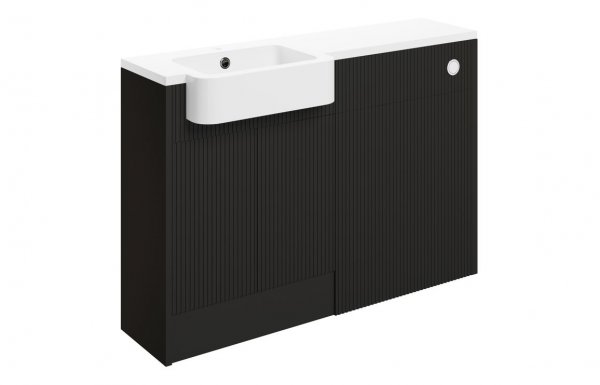 Purity Collection Textura 1242mm Basin & Toilet Unit Pack (RH) - Matt Graphite Grey