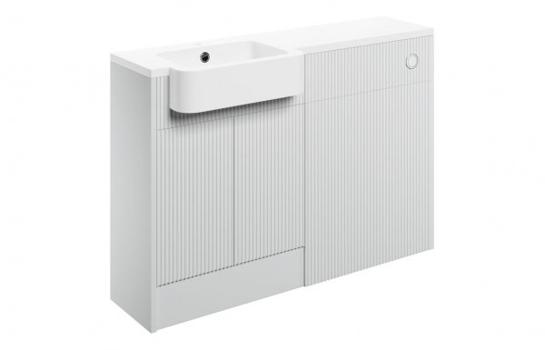 Purity Collection Textura 1242mm Basin & Toilet Unit Pack (LH) - Matt White