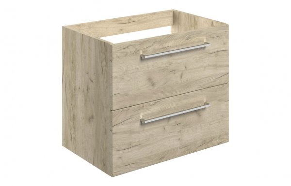 Purity Collection Volti 590mm Wall Hung 2 Drawer Basin Unit (No Top) - Oak