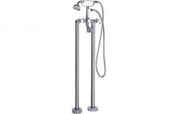 Purity Collection Biella Floor Standing Bath/Shower Mixer - Chrome