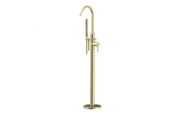 Purity Collection Etna Floor Standing Bath/Shower Mixer - Brushed Brass