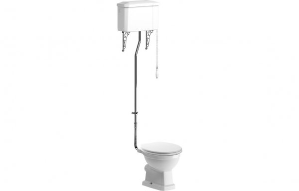 Purity Collection Chateau High Level Toilet & Satin White Wood Effect Seat