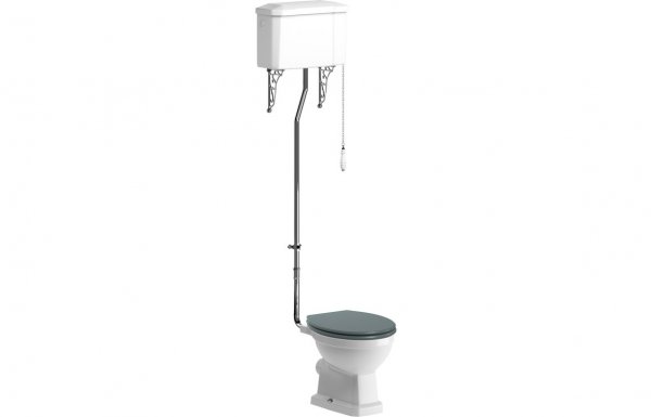 Purity Collection Chateau High Level Toilet & Sea Green Wood Effect Seat