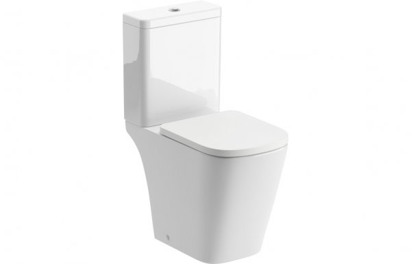 Purity Collection Linden Rimless Close Coupled Open Back Comfort Height Toilet & Soft Close Seat