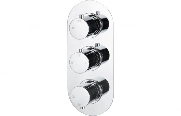Purity Collection Cosmos Thermostatic Two Outlet Triple Shower Valve - Chrome