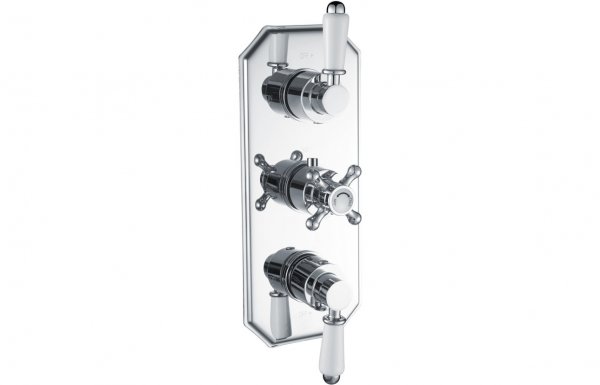 Purity Collection Hadley Traditional Lever Thermostatic Two Outlet Shower Valve - Chrome