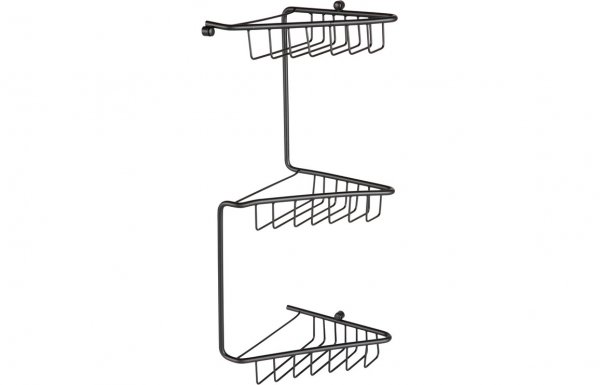 Purity Collection Elise 3-Tier Corner Shower Caddy - Black