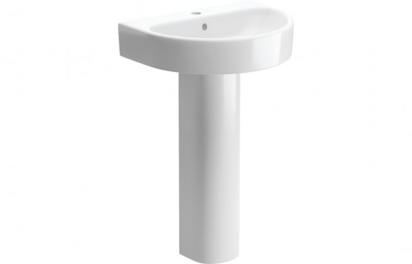 Purity Collection Daybreak 555x430mm 1 Tap Hole Basin & Full Pedestal