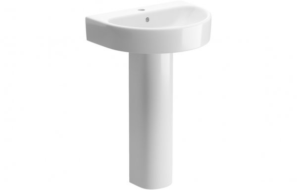 Purity Collection Verdant 555mm 1 Tap Hole Basin & Full Pedestal