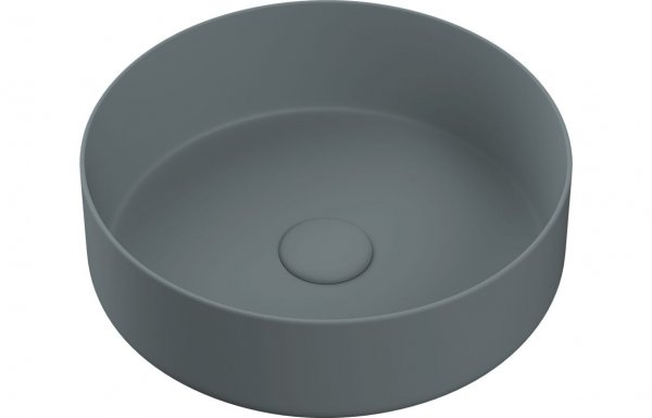 Purity Collection Opulent 355mm Ceramic Round Washbowl & Waste - Matt Grey