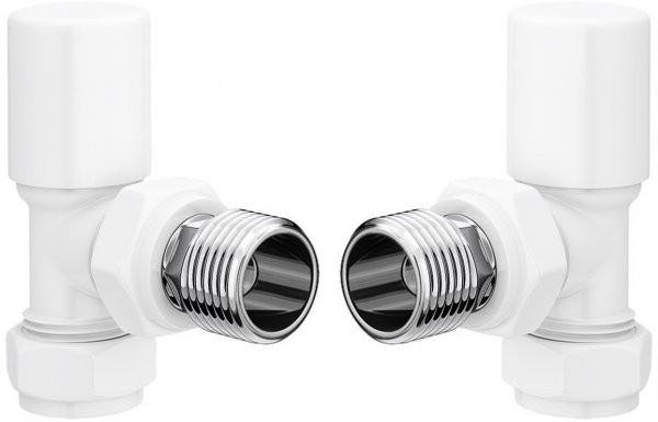 Purity Collection Patterned White Radiator Valves - Angled