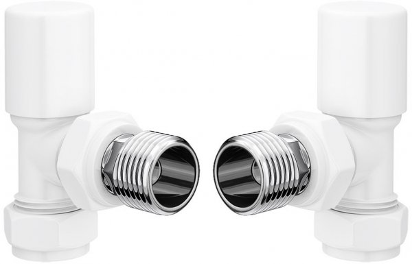 Purity Collection Patterned White Radiator Valves - Angled