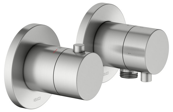 Keuco Edition 400 Thermostatic Mixer Set 2-Way With Wall Outlet for Shower Hose - Stainless Steel