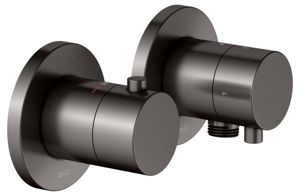 Keuco Edition 400 Thermostatic Mixer Set 2-Way With Wall Outlet for Shower Hose - Brushed Titanblack