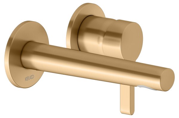 Keuco Edition 400 Single Lever Mixer Wall Mounted Extension 165mm - Brushed Brass
